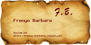 Frenyo Barbara névjegykártya