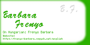 barbara frenyo business card